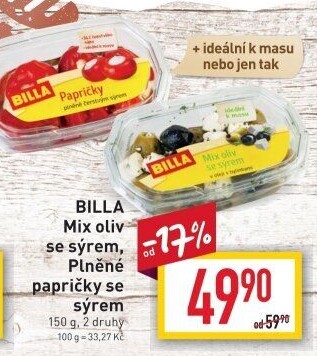 Salát mix se sýrem a olivami Billa