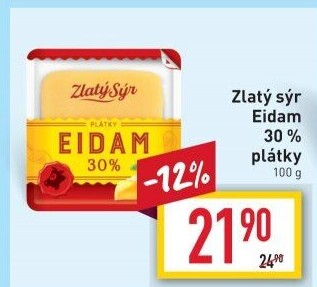 Sýr Eidam 30% Zlatý sýr Milkpol