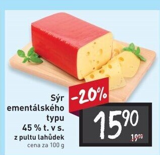 Sýr ementálského typu 45%