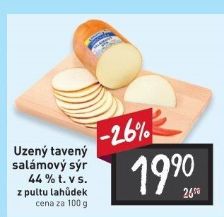 Sýr uzený salámový 44% Jihočeský Madeta