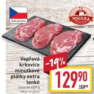 Vepřová krkovice bez kosti Vocílka