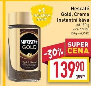 Instantní kávy Nescafé Gold
