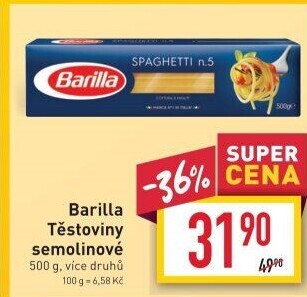 Těstoviny semolinové Barilla