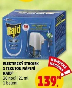 Odpařovač elektrický proti komárům Raid
