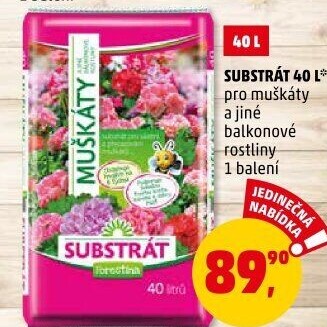 Substrát pro muškáty / pelargonie a jiné balkonové rostliny Forestina