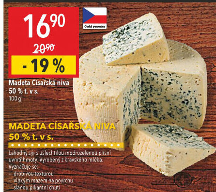 Sýr Niva císařská 50% Madeta