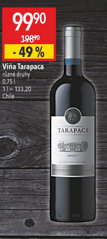 Víno Merlot Viňa Tarapaca