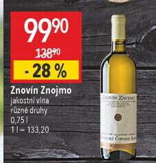 Víno Veltlínské červené rané Znovín Znojmo