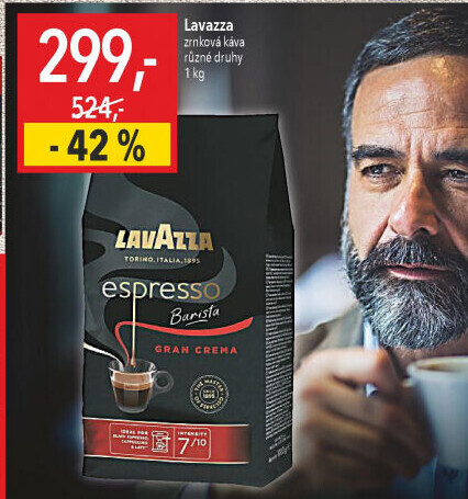 Zrnkové kávy Espresso Barista Lavazza