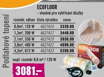 Podlahové topení elektrické EcoFloor