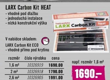 Podlahové topení LARX Carbon Kit