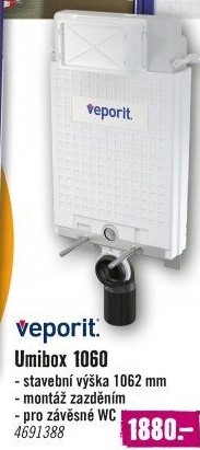 Podomítková nádržka pro závěsné WC Umibox Veporit