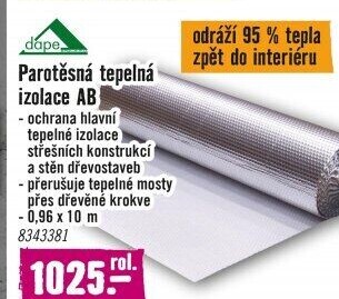 Tepelná střešní izolace DAPE
