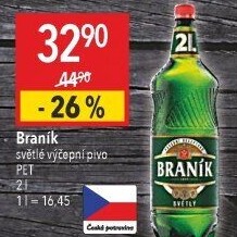 Pivo světlé výčepní 10° Braník