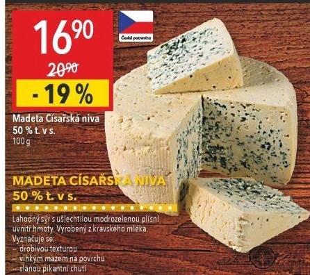 Sýr Niva císařská 50% Madeta