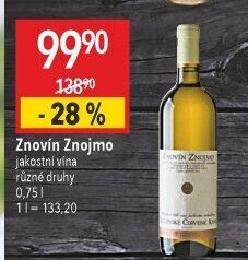 Víno Veltlínské červené rané Znovín Znojmo