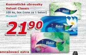 Kapesníčky papírové Velvet - box