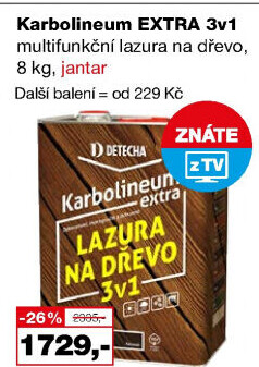 Impregnační nátěr na dřevo Karbolineum Extra 3v1 Detecha
