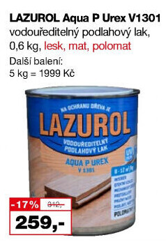 Lazura na dřevo Aqua P Urex Lazurol
