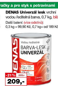 Vodou ředitelná vrchní barva Denas Uni Lesk
