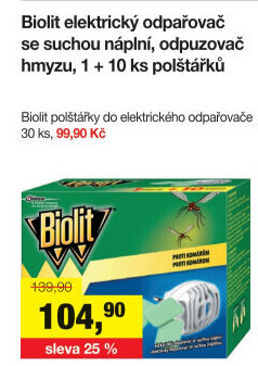 Odpařovač elektrický proti komárům suchý Biolit