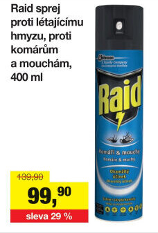 Přípravek proti létajícímu hmyzu sprej Raid