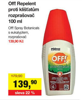 Repelent sprej na komáry a klíšťata Off!