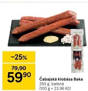 Čabajská klobása Baka Csabahús