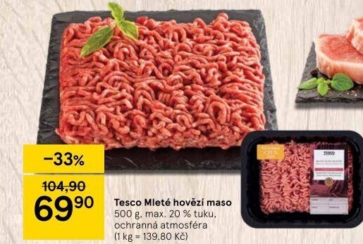 Hovězí mleté maso Tesco