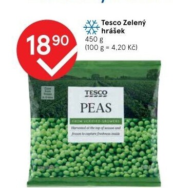 Hrášek mražený Tesco