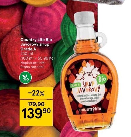 Javorový sirup bio Country Life