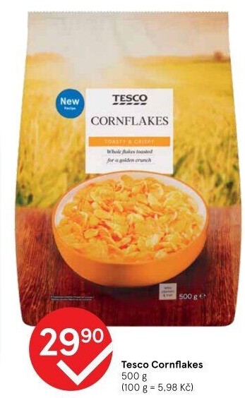Lupínky kukuřičné Corn Flakes Tesco Free From