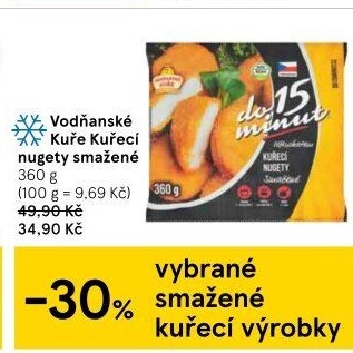 Nugetky kuřecí smažené mražené Vodňanské kuře