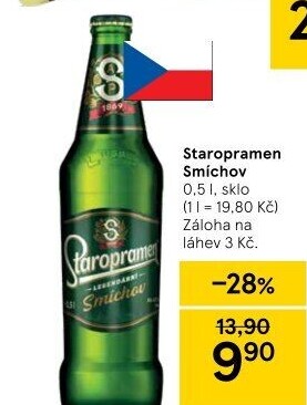 Pivo světlé výčepní 10° Smíchov Staropramen