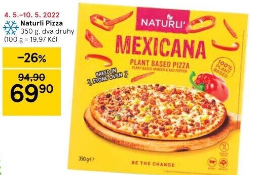 Pizza mražená Vegan Naturli'