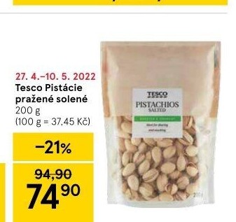 Pražené pistácie Tesco