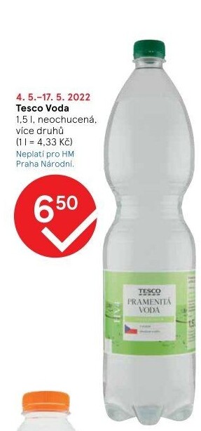 Přírodní voda Tesco