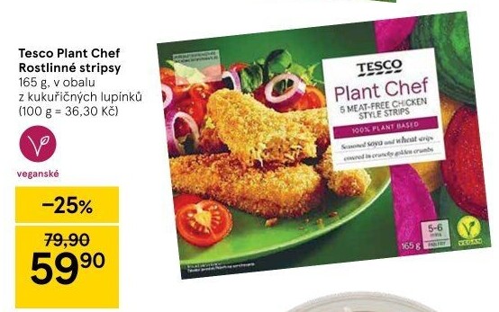 Rostlinné obalované stripsy Tesco Plant Chef