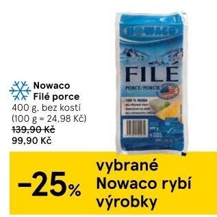 Rybí filé bez kosti mražené Nowaco