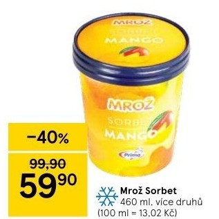 Sorbet v kelímku Mrož Prima