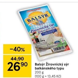 Sýr Balsýr Mlékárna Žirovnice