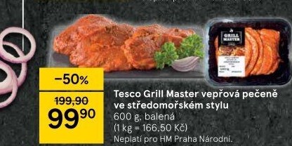 Vepřová pečeně marinovaná Grill Master Tesco
