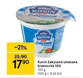 Zakysaná smetana krémovitá Kunín 15%