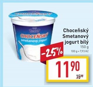 Bílý jogurt smetanový Choceňský