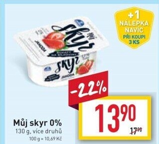 Dezert zakysaný ochucený Můj Skyr 0% Milko