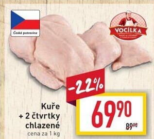Kuře + 2 čtvrtky Vocílka