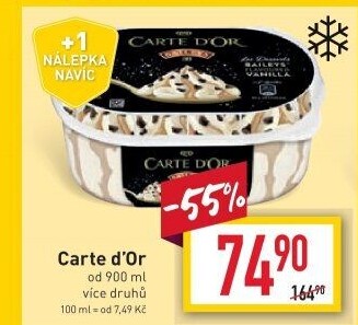 Zmrzlina ve vaničce Carte D'