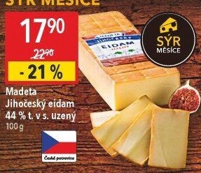 Sýr Eidam uzený 44% Jihočeský Madeta