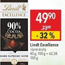 Čokoláda Excellence Lindt