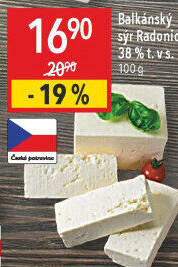 Balkánský sýr 38% Mlékárna Radonice